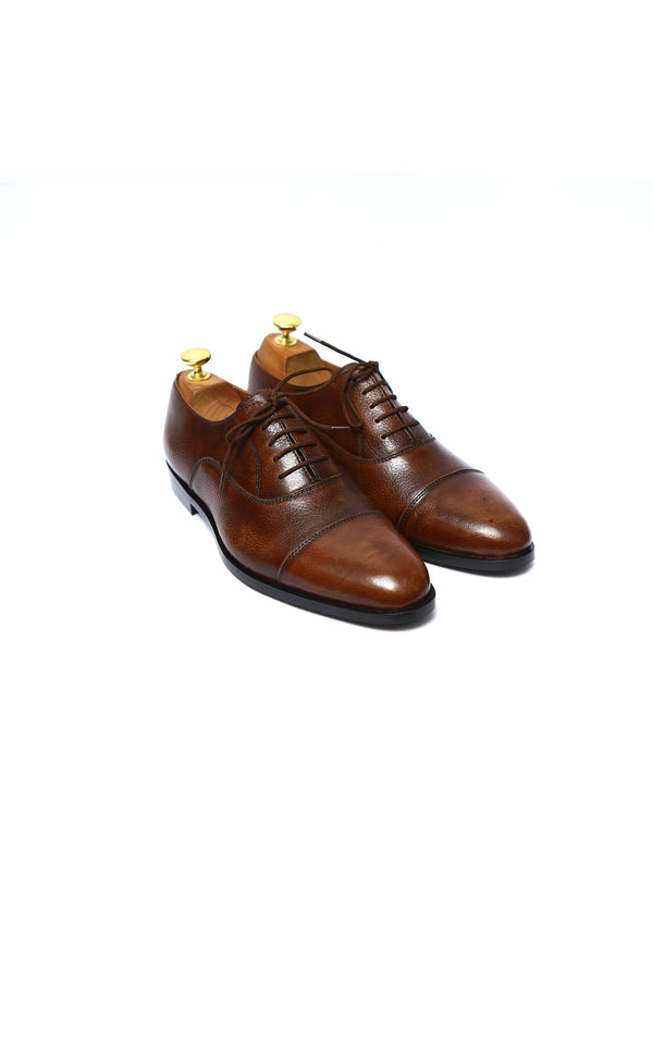 Oxford Plain Lace-up Leather Shoes in Two Tone