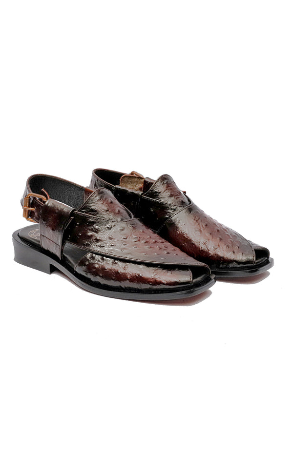 Two Tone Ostrich Peshawari Chappal