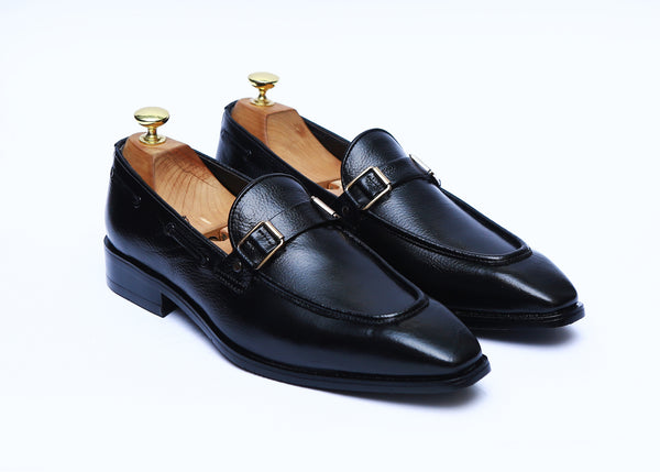 Plain Toe Shape Shoes With Rubber Sole In Black