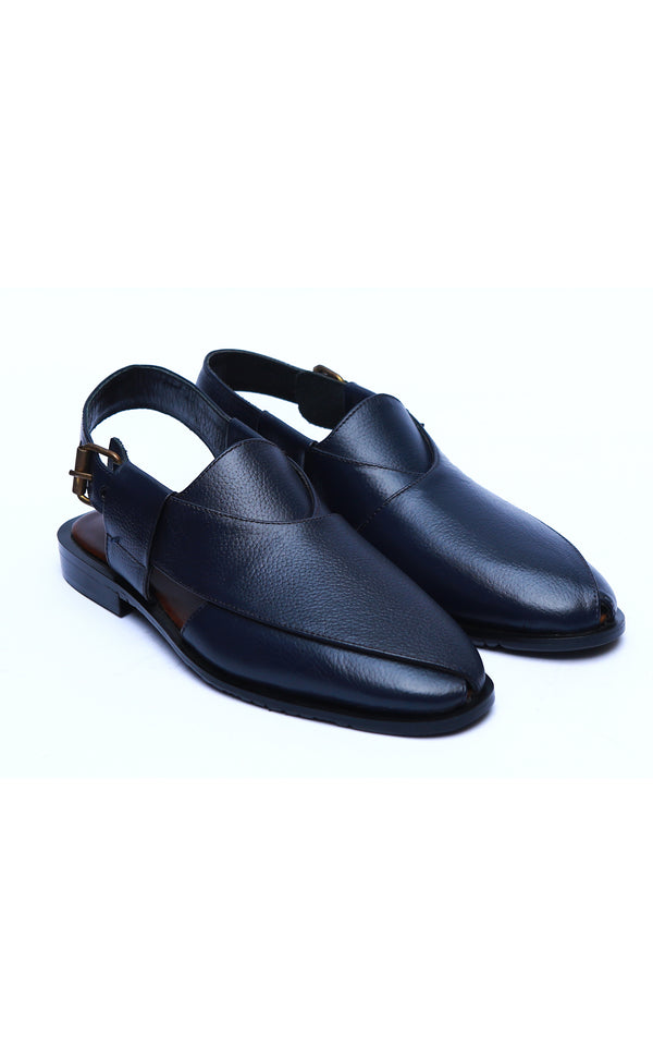 Closed Mild Peshawari Chappal Blue Color