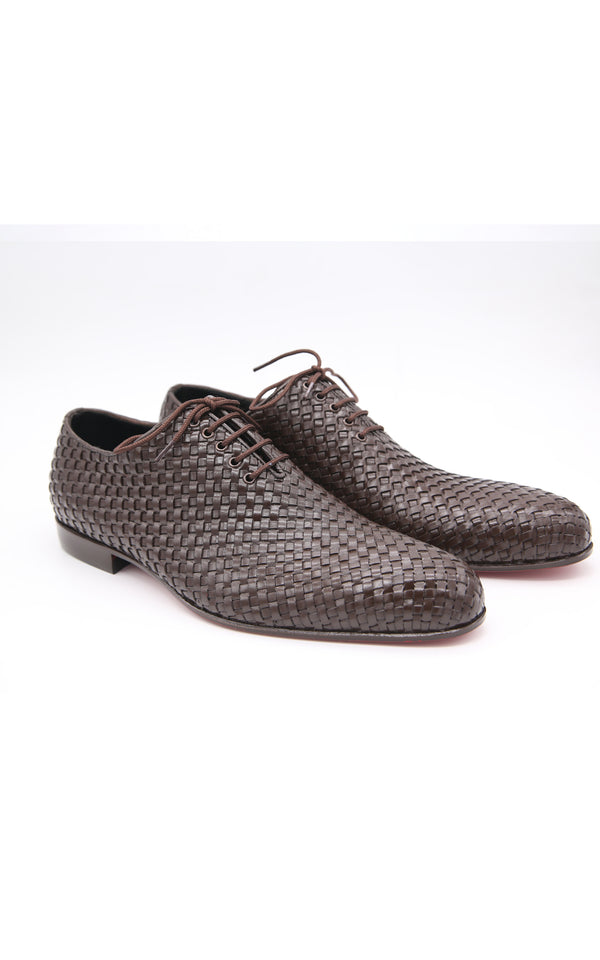 Small Knitting Lace Up Brown Shoes