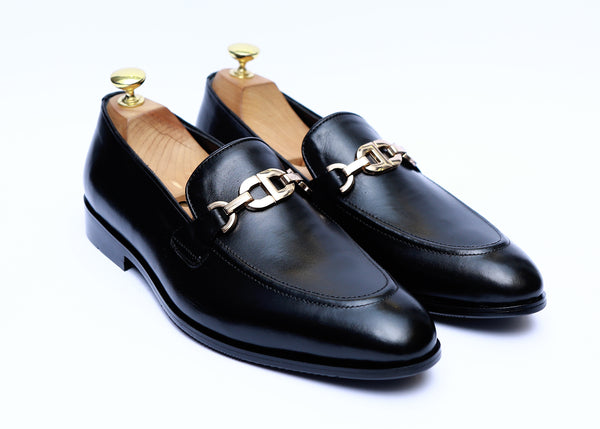 Plain Leather Shoes With Rubber Sole In Black