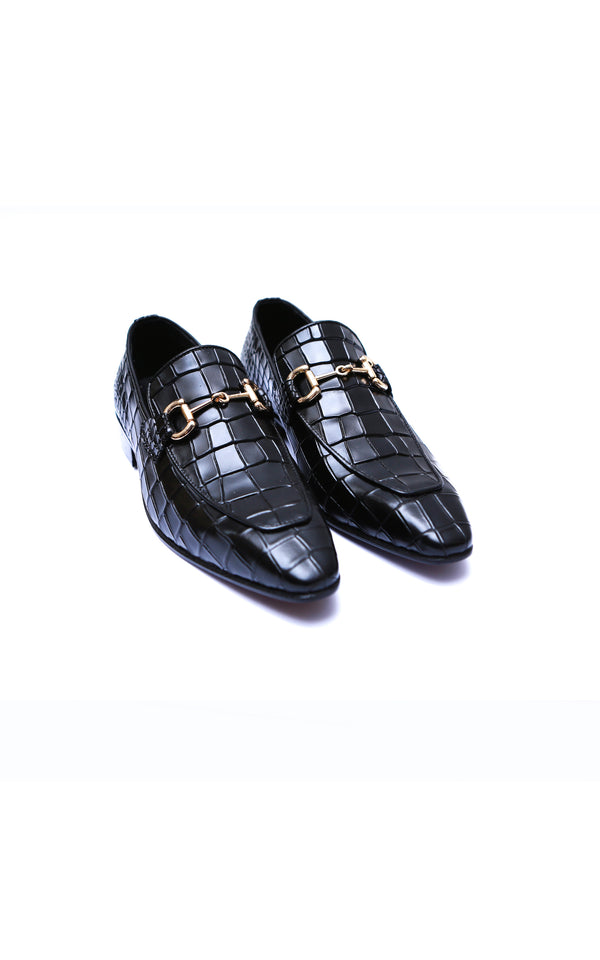 Formal Shoes Croc Leather in Black Color