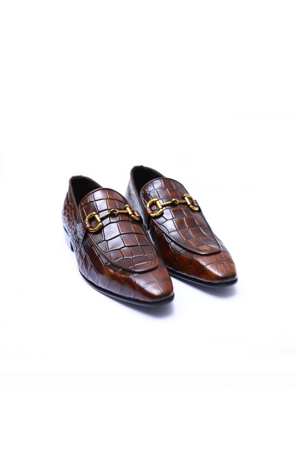 Formal Shoes Croc Leather in Two Tone Color