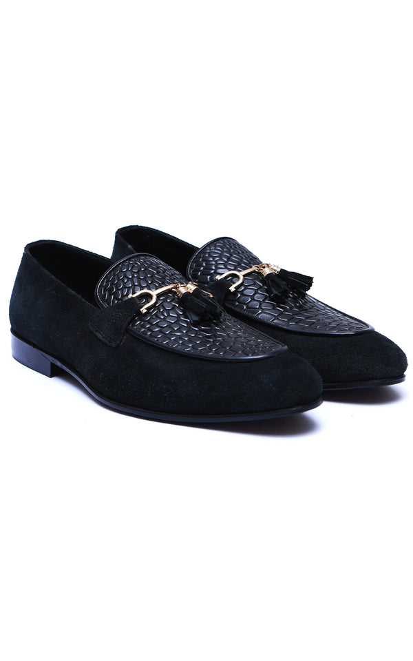 Pure Suede Tassel Leather Loafers Shoes in Blue