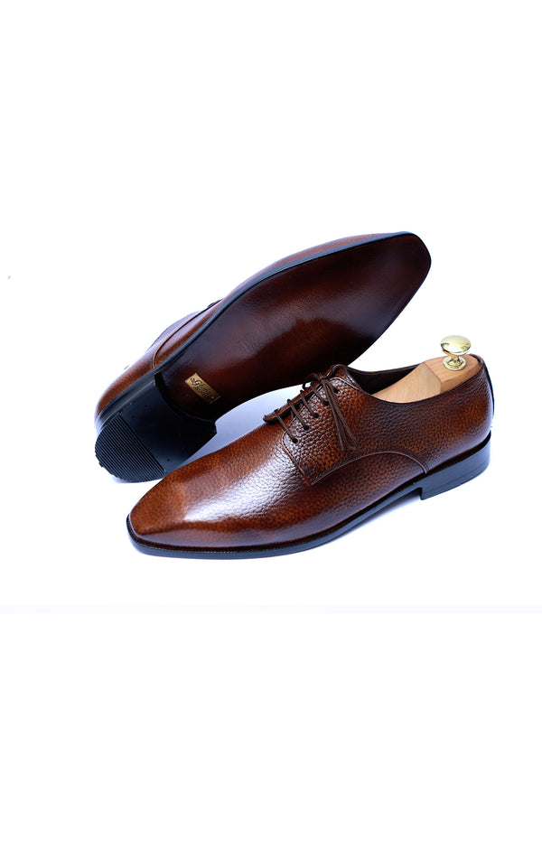 Mild Leather Lace-up Shoes in Two Tone