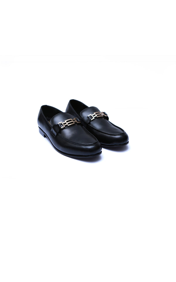 Formal Leather Shoes in Chain Buckle In Black