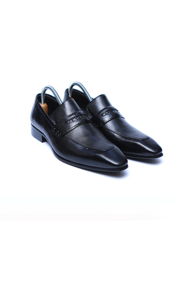 Mild Leather Shoes Toe Shape in Black