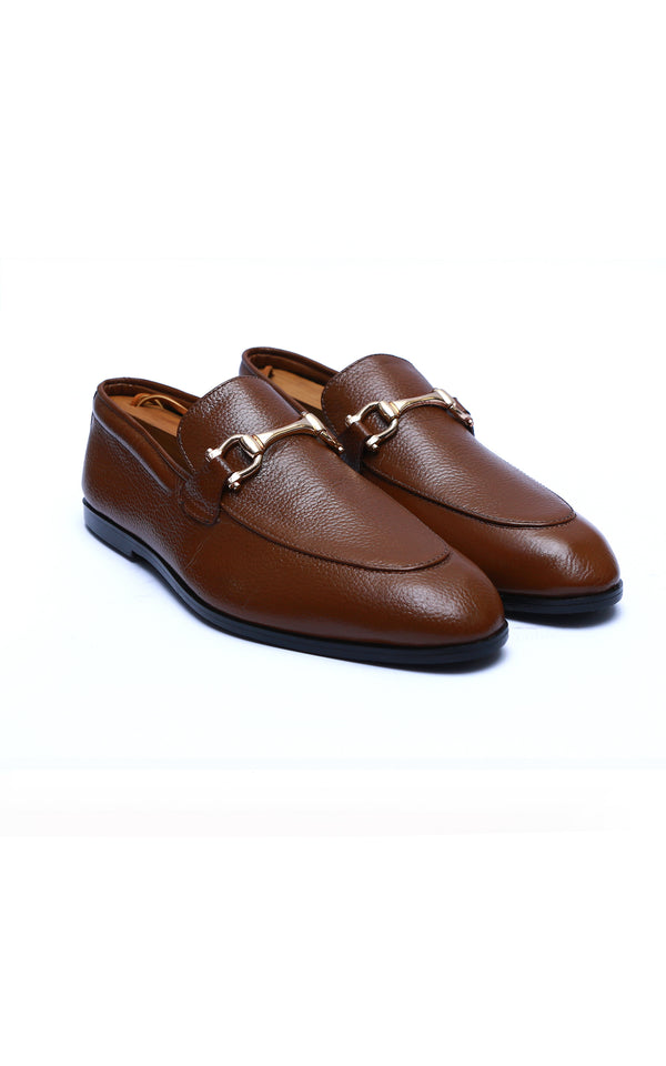 Soft Mild Leather Loafer Shoes in Mustard