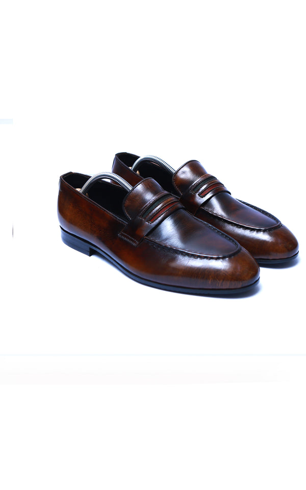 Simple Loafer Plain Leather with Two Tone