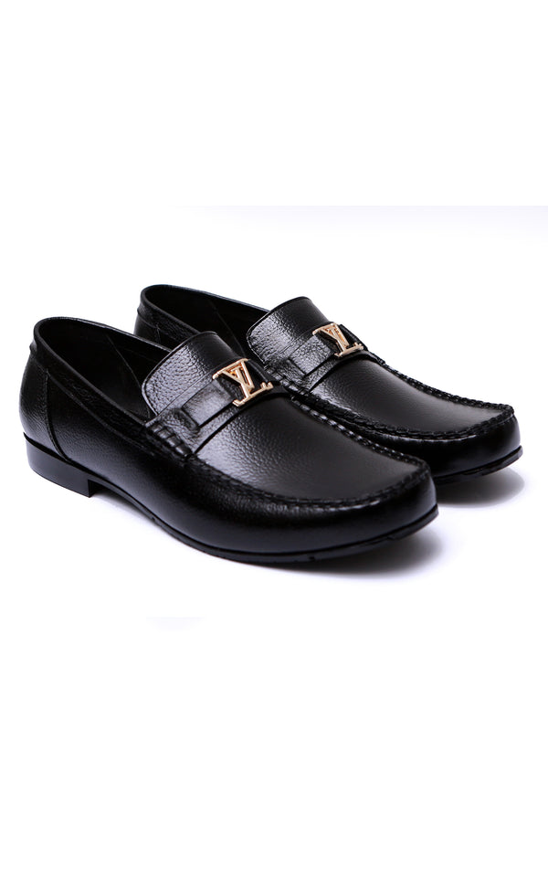 Loafer Shoes in Black With LV Buckle