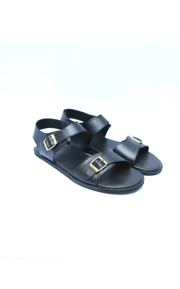 Handmade Leather Sandal in Black