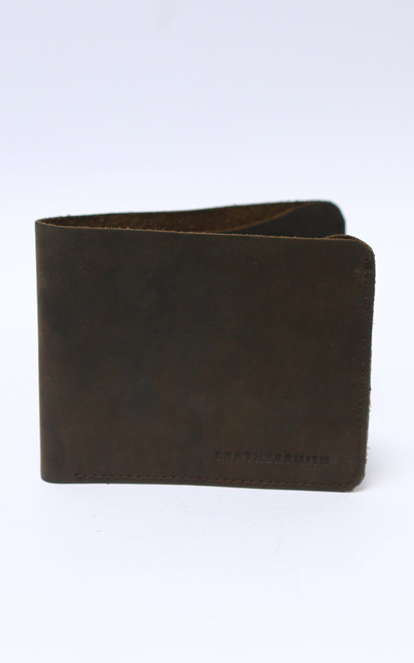 Soft Leather Square Wallet Dark Grey